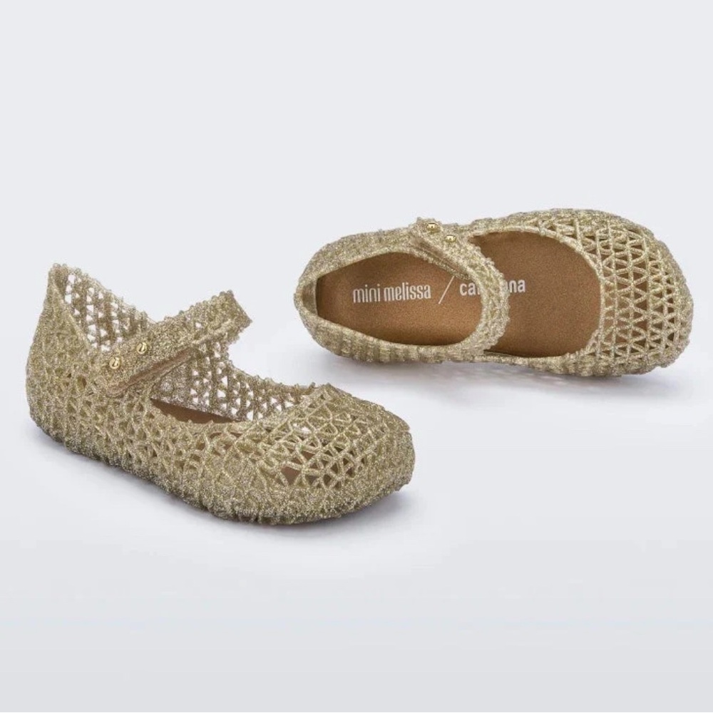 Mini Melissa Campana Gold Baby Shoes